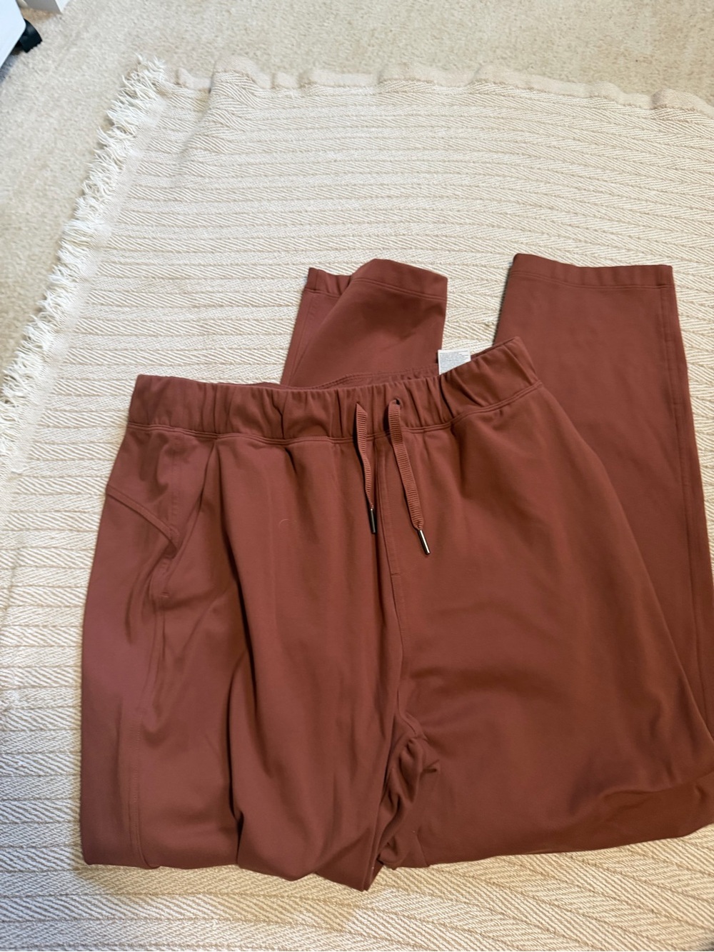 WomensDrawstring Lounge Pants in Rust Brown